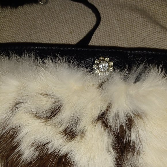 Luxurious Real Fur and Leather Accessories - Belt and Purse